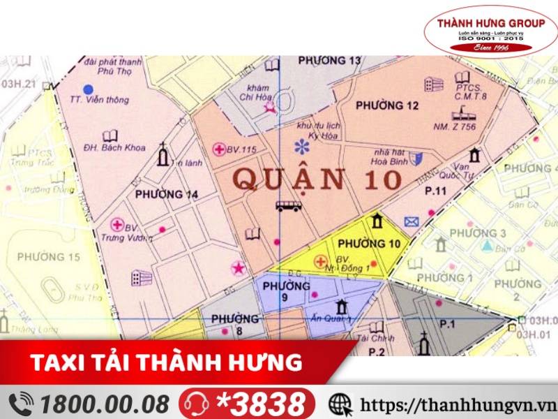 Vị trí địa lý khu vực Quận 10