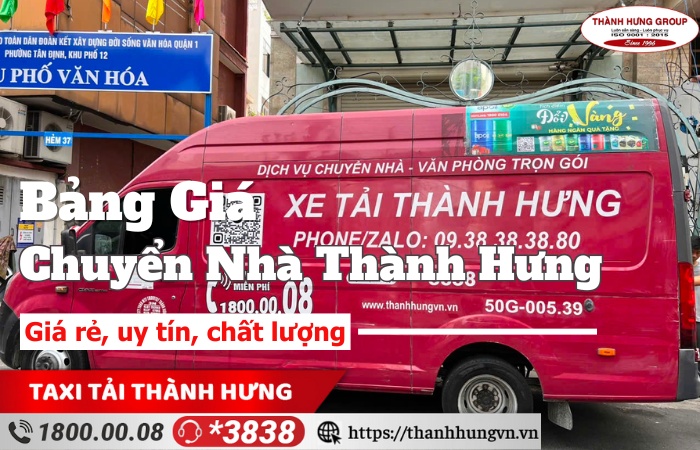 Bảng giá Chuyển nhà Thành Hưng trọn gói